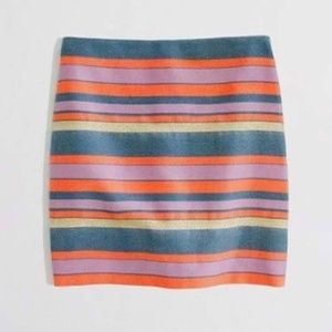 J.Crew Factory Shiny Striped Glitter Mini Skirt